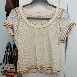 Free People Lightweight Ivory Tee